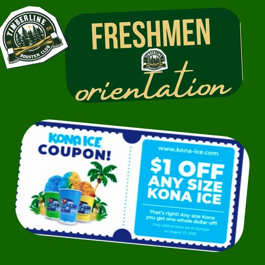 Kona Ice and Blazer gear at Freshman Orientation